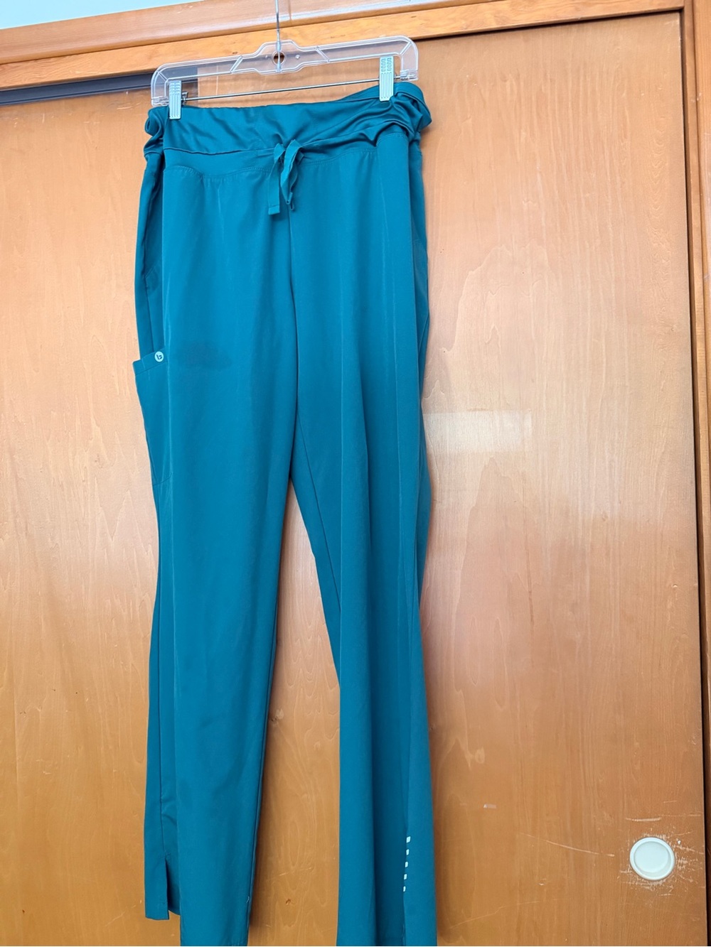 Barco Uniforms Teal Straight-Leg Paperbag Waist Pants
